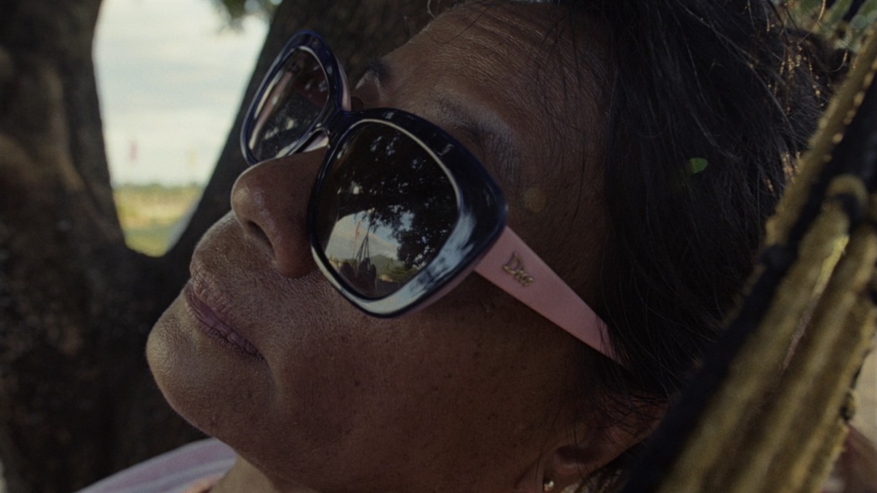 Close up of a woman wearing sunglasses